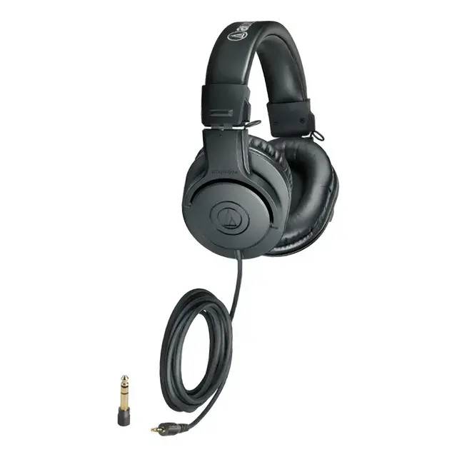 Fone De Ouvido Marca Audio Technica Preto Com Fio Ath-m20x
