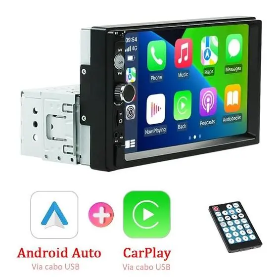Central multimídia automotiva 1 DIN 7 polegadas