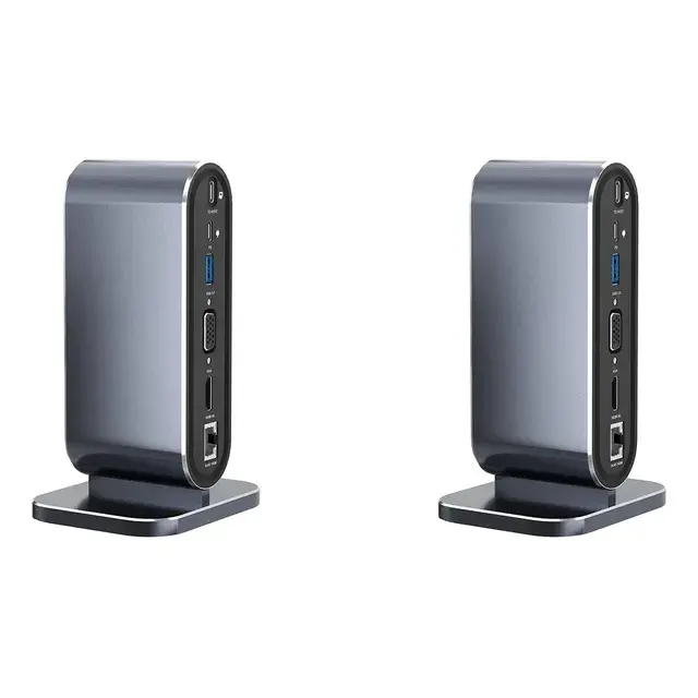2x Estação De Ancoragem Usb C 12 Em 1 Usb C Hub Dock Laptop