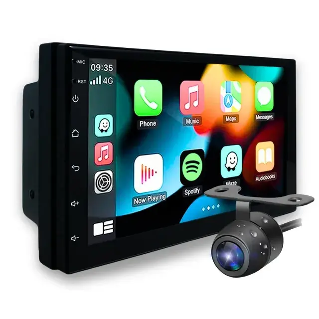 Central Multimídia 2 Din Carplay Android Auto + Câmera Ré